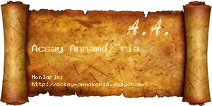 Acsay Annamária névjegykártya